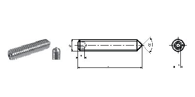 内六角锥端紧定螺钉