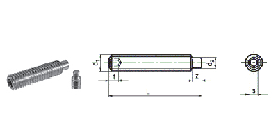 内六角圆柱端紧定螺钉A2