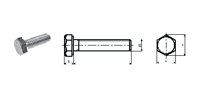 外六角细牙螺栓，全牙steel 12.9,yelloe zinc